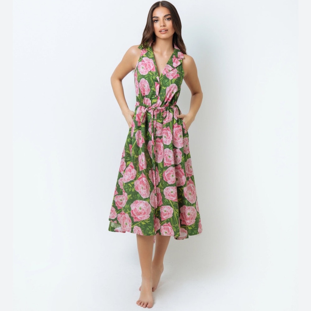 Kleid pink and green floral dress